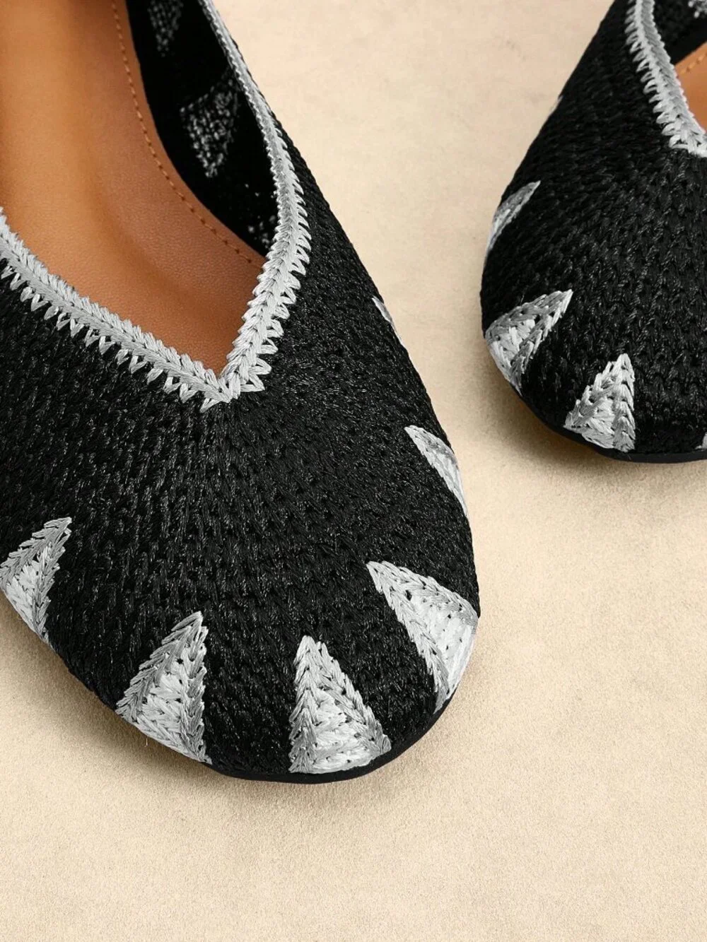 N/A black crochet‑effect